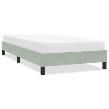 ARDEBO.de - Bettgestell ohne Matratze Hellgrau 90x220 cm Samt