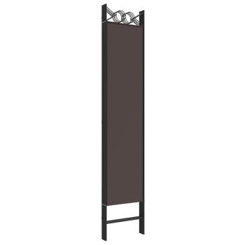 5-tlg. Paravent Braun 200x200 cm Stoff