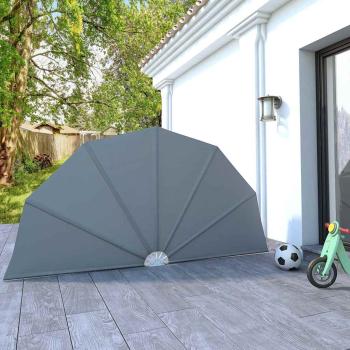 ARDEBO.de - Faltbarer Terrassen-Seitenfächer Grau 160 cm
