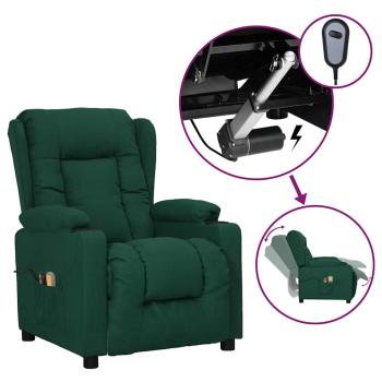 ARDEBO.de - Elektrischer Massagesessel Dunkelgrün Stoff