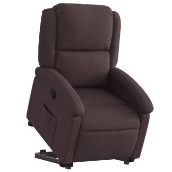 Relaxsessel mit Aufstehhilfe Dunkelbraun Stoff
