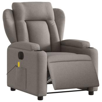 Massagesessel Elektrisch Taupe Stoff