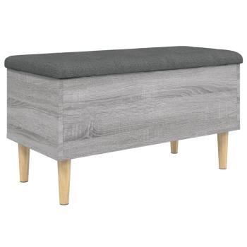 Sitzbank mit Stauraum Grau Sonoma 82x42x46 cm Holzwerkstoff
