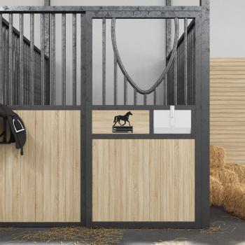 Namensschild für Pferdebox Schwarz Stahl