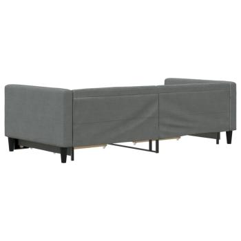 Tagesbett Ausziehbar mit Schubladen Dunkelgrau 100x190 cm Stoff