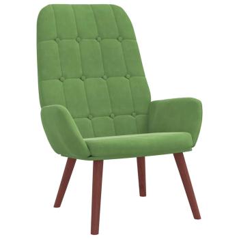 Relaxsessel mit Hocker Hellgrün Samt