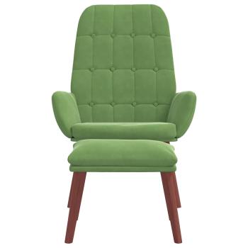 Relaxsessel mit Hocker Hellgrün Samt
