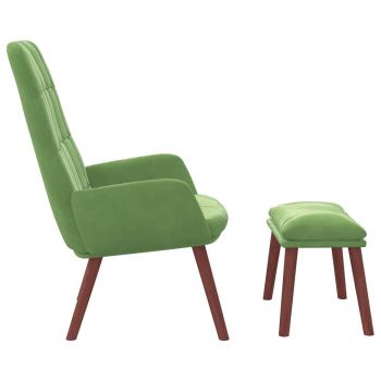 Relaxsessel mit Hocker Hellgrün Samt