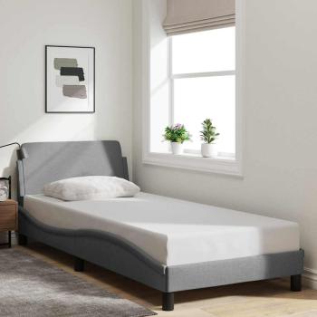 ARDEBO.de - Bettgestell Dover Hellgrau 90x190 cm Stoff