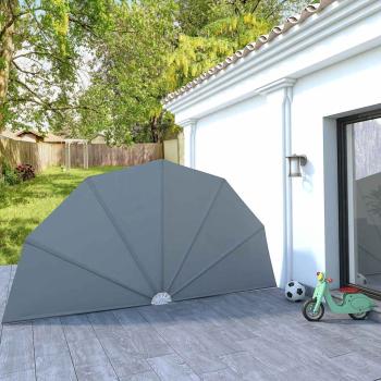 ARDEBO.de - Faltbarer Terrassen-Seitenfächer Grau 200 cm