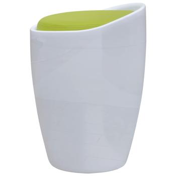 Hocker Weiß und Grün Kunstleder