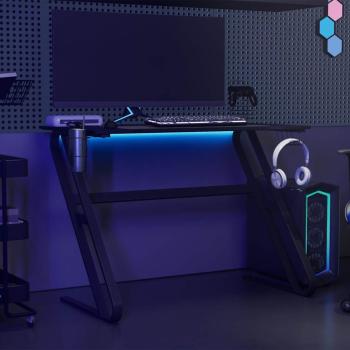 Gaming-Schreibtisch mit ZZ-Gestell Schwarz 110x60x75 cm