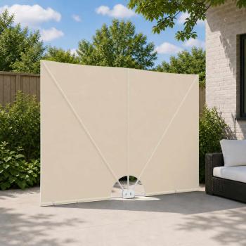 ARDEBO.de - Faltbarer Terrassen-Seitenfächer Creme 300×200 cm