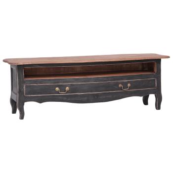 ARDEBO.de - TV-Schrank 120x30x40 cm Schwarz Altholz Massiv