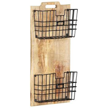 ARDEBO.de - Wand-Zeitungsständer 33×10×67 cm Raues Massivholz Mango