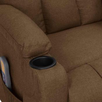 Massagesessel Elektrisch Braun Stoff