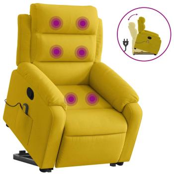 Massagesessel mit Aufstehhilfe Gelb Samt