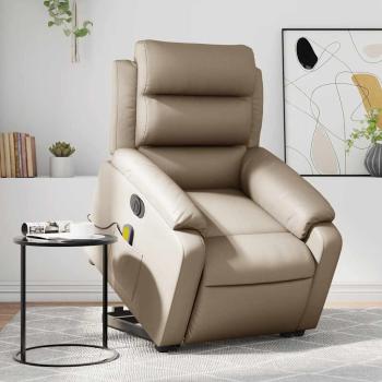 ARDEBO.de - Massagesessel mit Aufstehhilfe Elektrisch Cappuccino Kunstleder