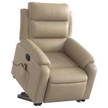 Massagesessel mit Aufstehhilfe Elektrisch Cappuccino Kunstleder