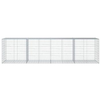 Gabione mit Deckel 400x100x100 cm Verzinktes Eisen