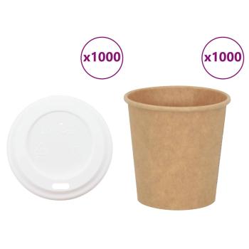 ARDEBO.de - Pappbecher mit Deckeln 1000 Stk. 4oz 100ml