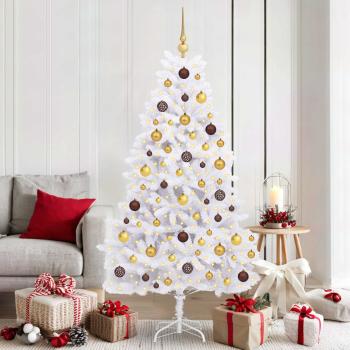 ARDEBO.de - Künstlicher Weihnachtsbaum 180 cm PVC und Stahl Weiß