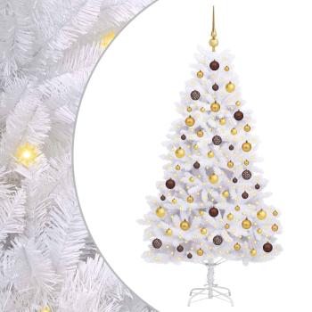 Künstlicher Weihnachtsbaum 180 cm PVC und Stahl Weiß