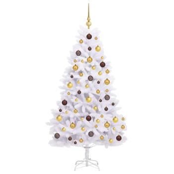 Künstlicher Weihnachtsbaum 180 cm PVC und Stahl Weiß