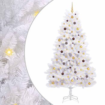 Künstlicher klappbarer Weihnachtsbaum Weiß 128 x 128 x 270 cm