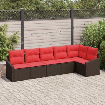 ARDEBO.de - Sofa Set 6 stk. Braun [Synthetisch]: Poly Rattan