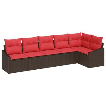 Sofa Set 6 stk. Braun [Synthetisch]: Poly Rattan