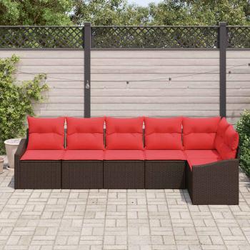 Sofa Set 6 stk. Braun [Synthetisch]: Poly Rattan
