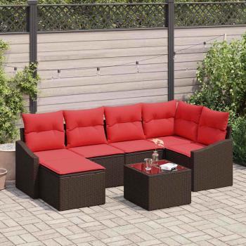 ARDEBO.de - Sofa Set 7 stk. Braun [Synthetisch]: Poly Rattan