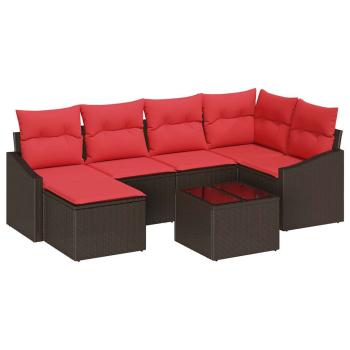 Sofa Set 7 stk. Braun [Synthetisch]: Poly Rattan
