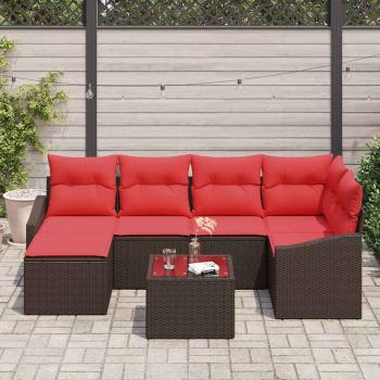 Sofa Set 7 stk. Braun [Synthetisch]: Poly Rattan