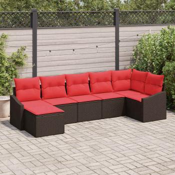 ARDEBO.de - Sofa Set 7 Stk. Braun [Synthetisch]: Poly Rattan