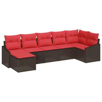 Sofa Set 7 Stk. Braun [Synthetisch]: Poly Rattan