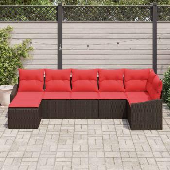 Sofa Set 7 Stk. Braun [Synthetisch]: Poly Rattan