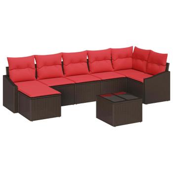 Sofa Set 8 stk. Braun [Synthetisch]: Poly Rattan