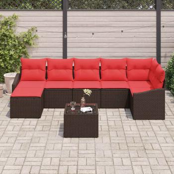 Sofa Set 8 stk. Braun [Synthetisch]: Poly Rattan