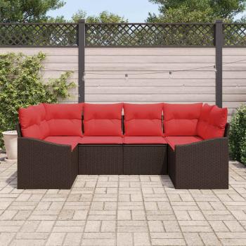 Sofa Set 6 stk. Braun [Synthetisch]: Poly Rattan