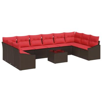 Sofa Set 11 stk. Braun [Synthetisch]: Poly Rattan