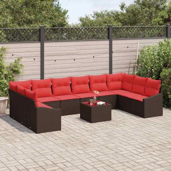Sofa Set 11 stk. Braun [Synthetisch]: Poly Rattan