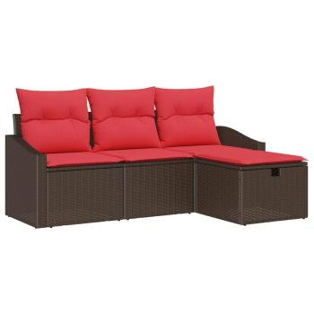 Sofa Set 4 stk. Braun Poly Rattan