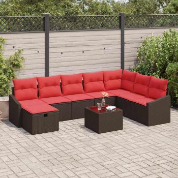 ARDEBO.de - Gartensofa-set 9 stk. Poly-Rattan