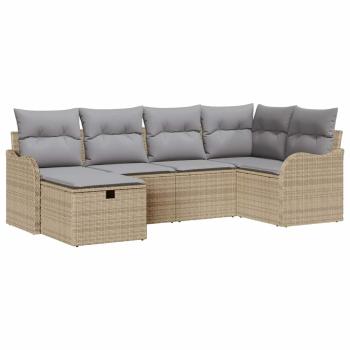 Gartensofa-set 6 stk. Poly Rattan