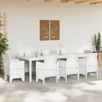 Gartentisch Weiß 250 x 100 x 73 cm Poly-Rattan