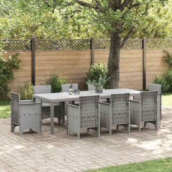 ARDEBO.de - Gartentisch Hellgrau 250 x 100 x 73 cm Poly-Rattan