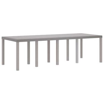 Gartentisch Hellgrau 250 x 100 x 73 cm Poly-Rattan