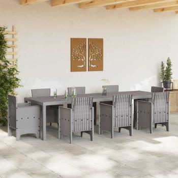 Gartentisch Hellgrau 300 x 100 x 73 cm Poly-Rattan
